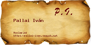 Pallai Iván névjegykártya